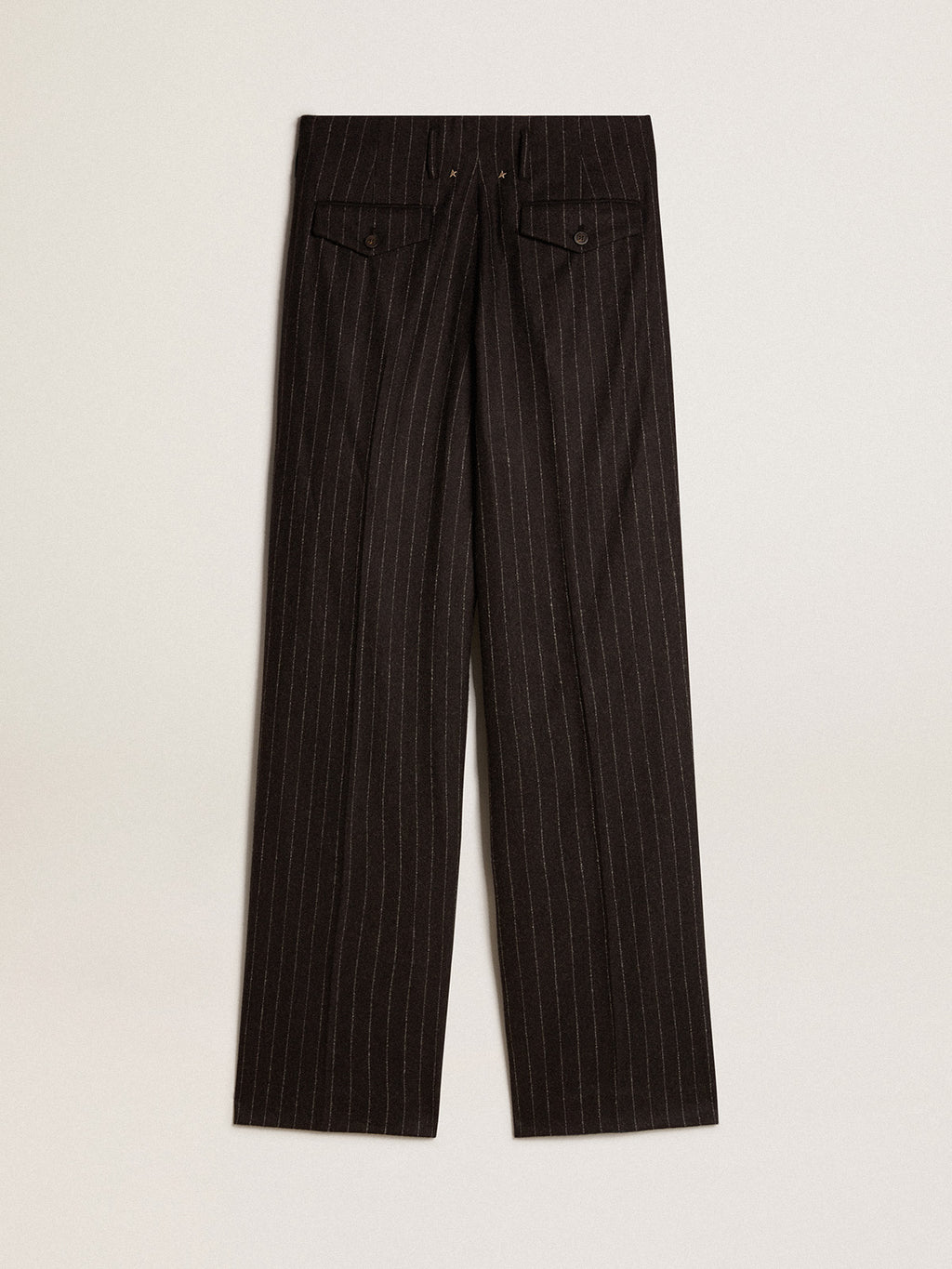 Women's pants in dark gray wool| Golden Goose