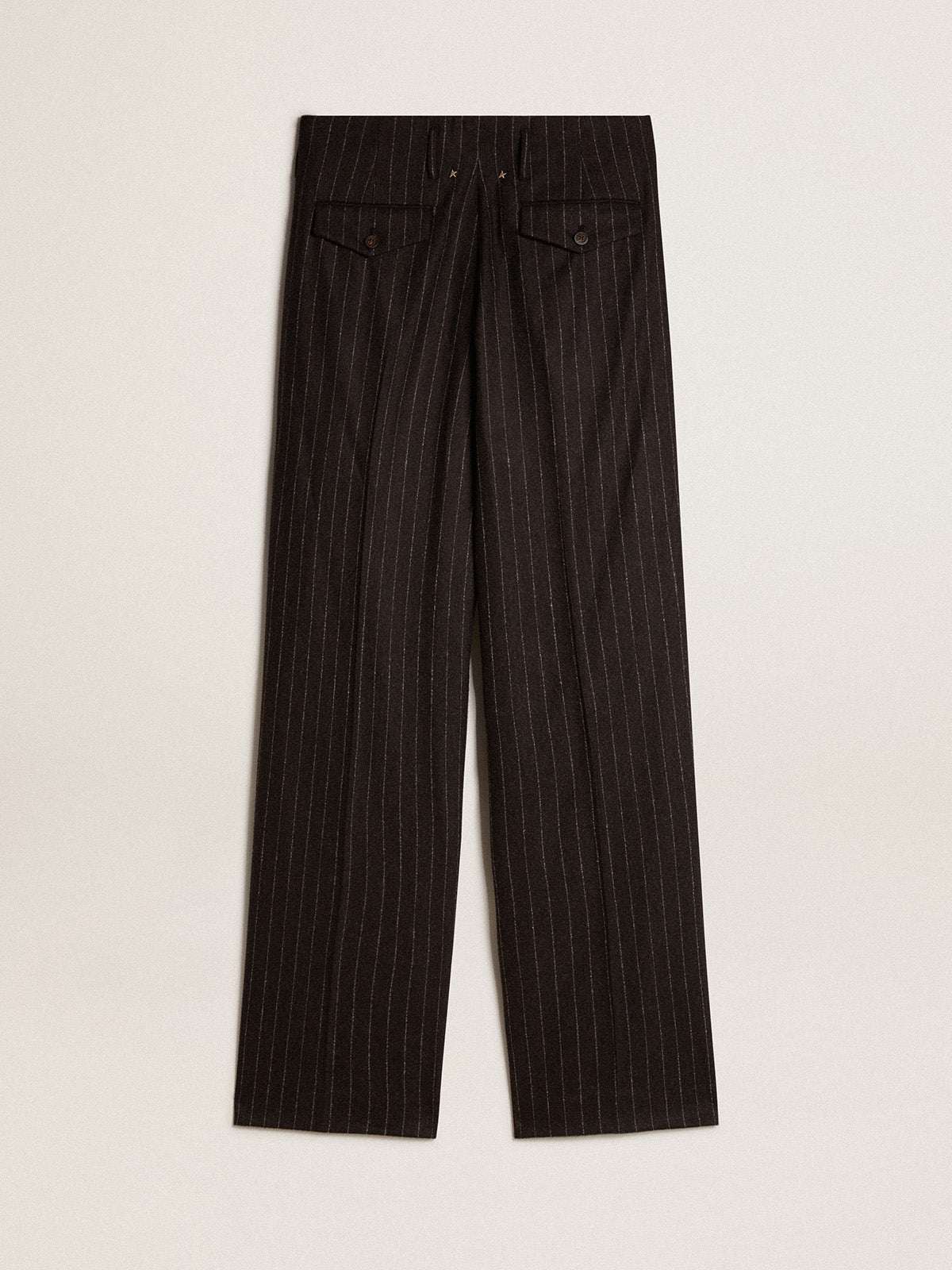 Women's pants in dark gray wool| Golden Goose