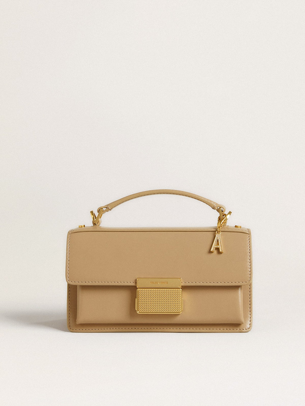 Letter A charm in gold-colored brass with crystals| Golden Goose