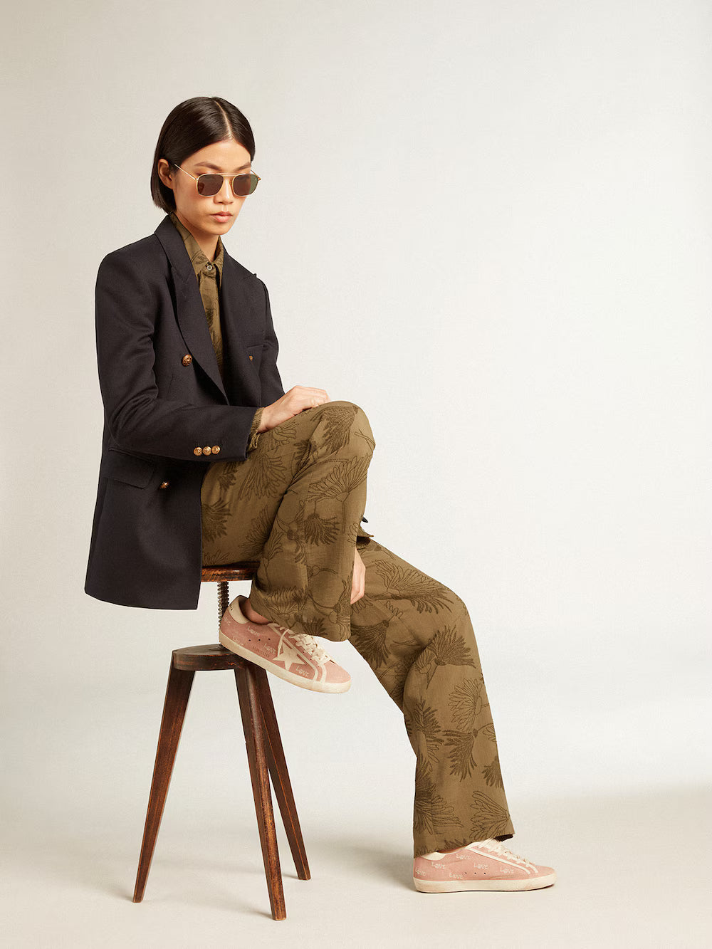 Super-Star in powder-pink suede with cream leather star| Golden Goose