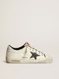 Men's Super-Star LTD in beige canvas with black star| Golden Goose