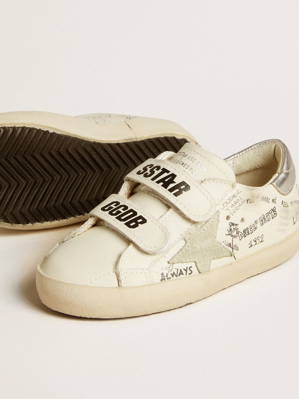 Old School Young with suede star and metallic leather heel tab| Golden Goose