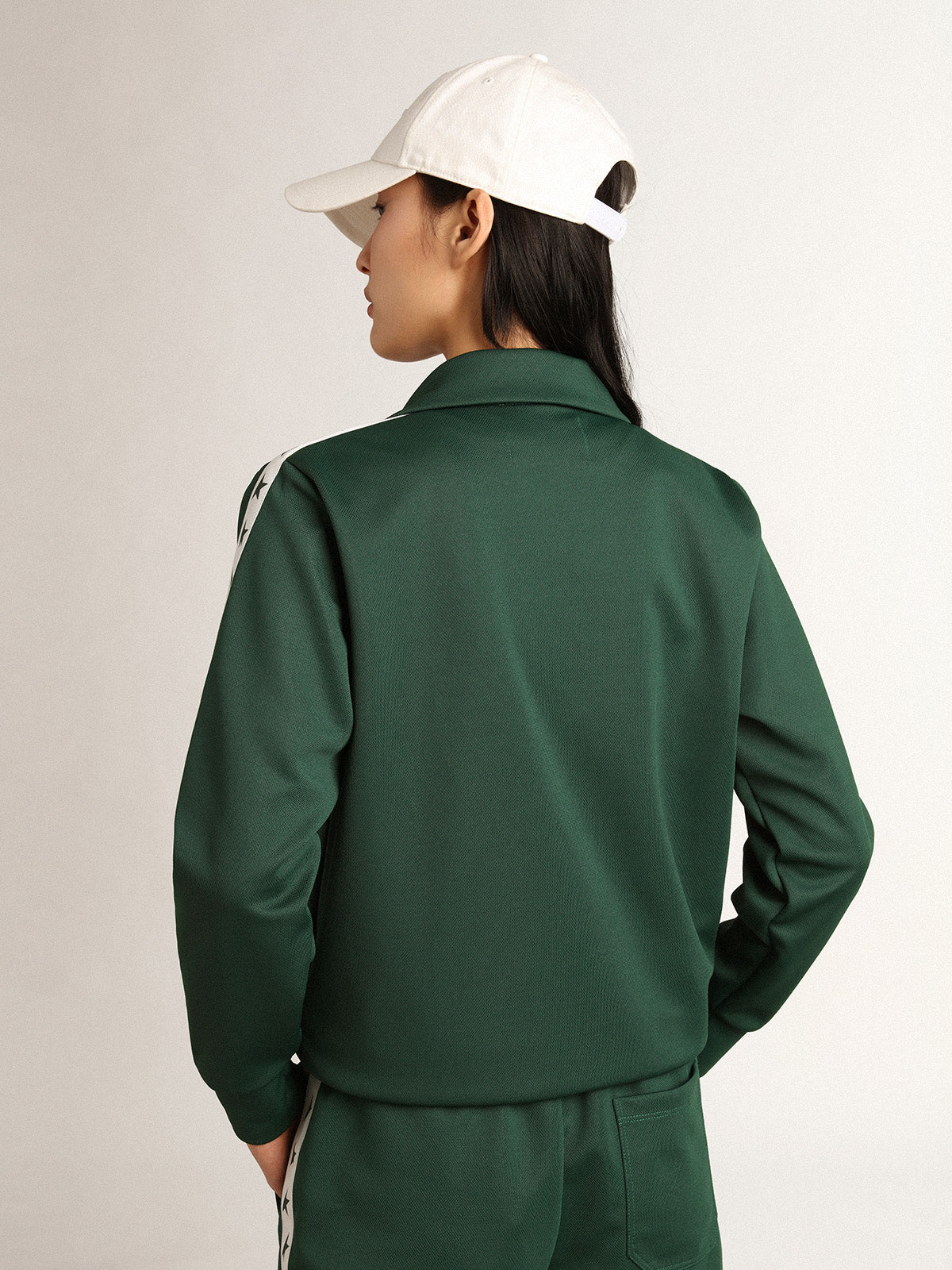 Women's bright green zipped sweatshirt| Golden Goose
