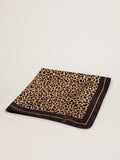 Golden Collection scarf in black with leopard print| Golden Goose