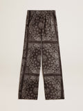 Anthracite-gray joggers with paisley print| Golden Goose