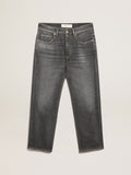 Black mid-wash slim-fit jeans| Golden Goose