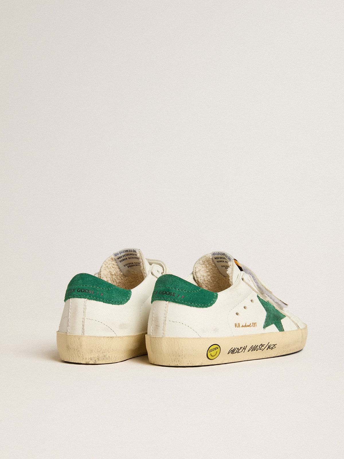 Old School Young with green suede star and heel tab| Golden Goose