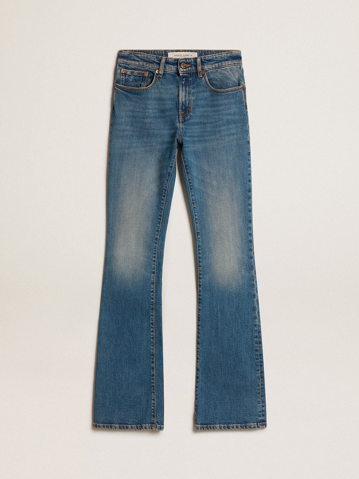Blue jeans in elasticated fabric| Golden Goose