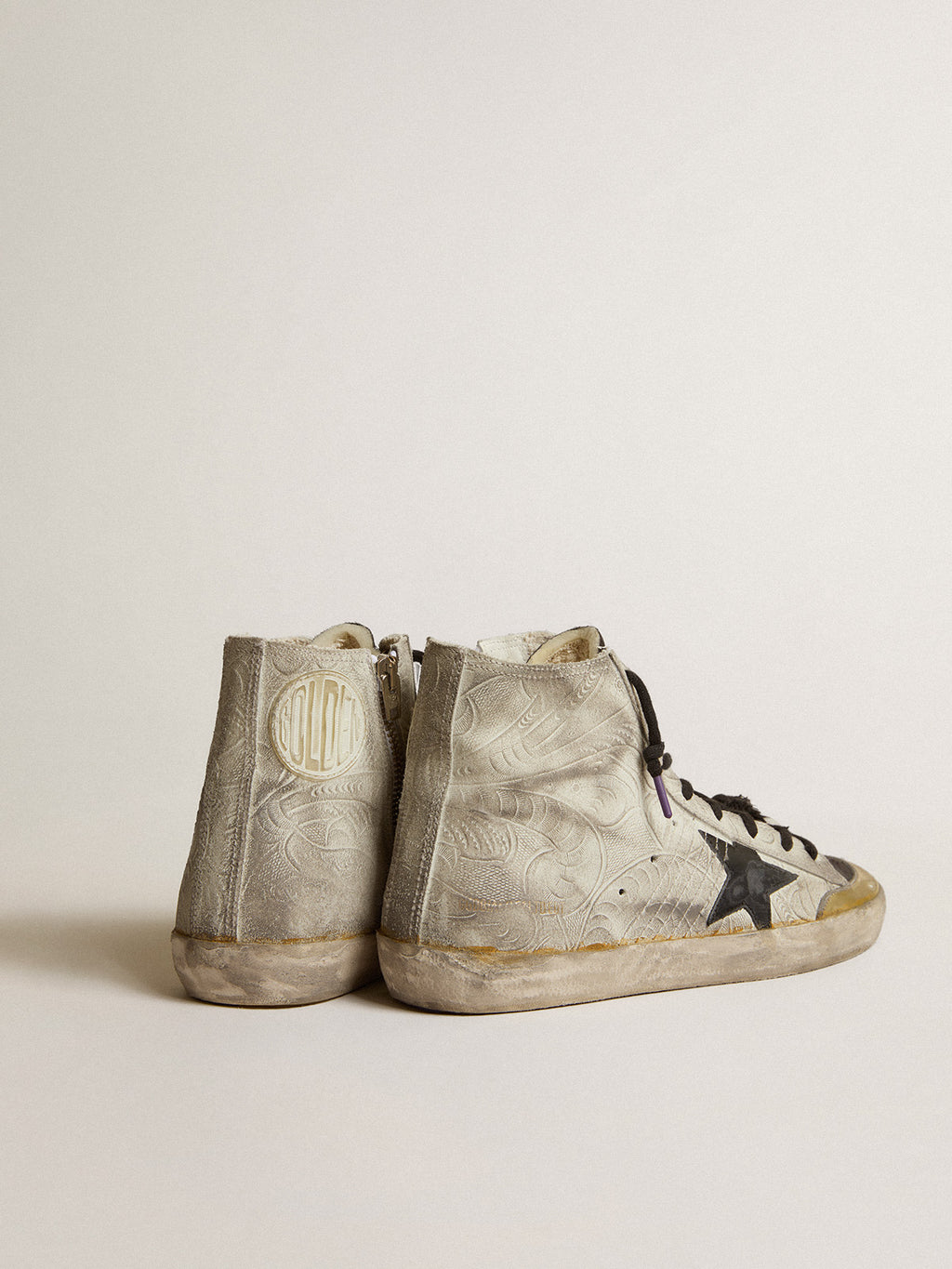 Women's Francy Penstar LAB with floral print and black star| Golden Goose
