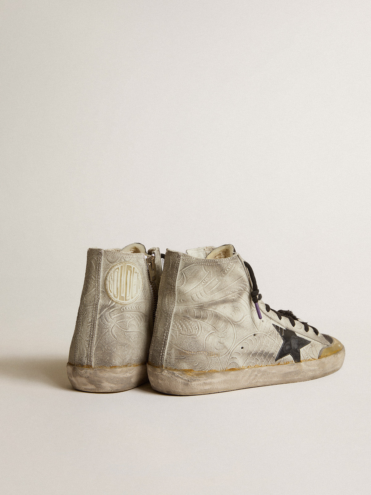 Women's Francy Penstar LAB with floral print and black star| Golden Goose