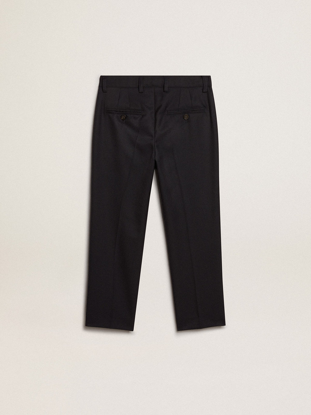 Boys' pants in dark blue wool| Golden Goose