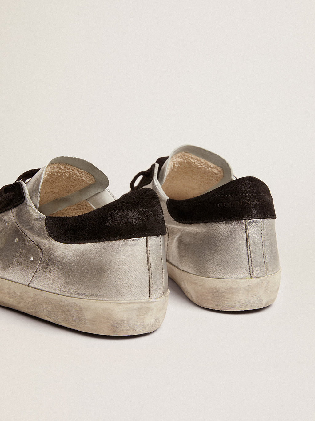 Men's Super-Star in silver leather| Golden Goose