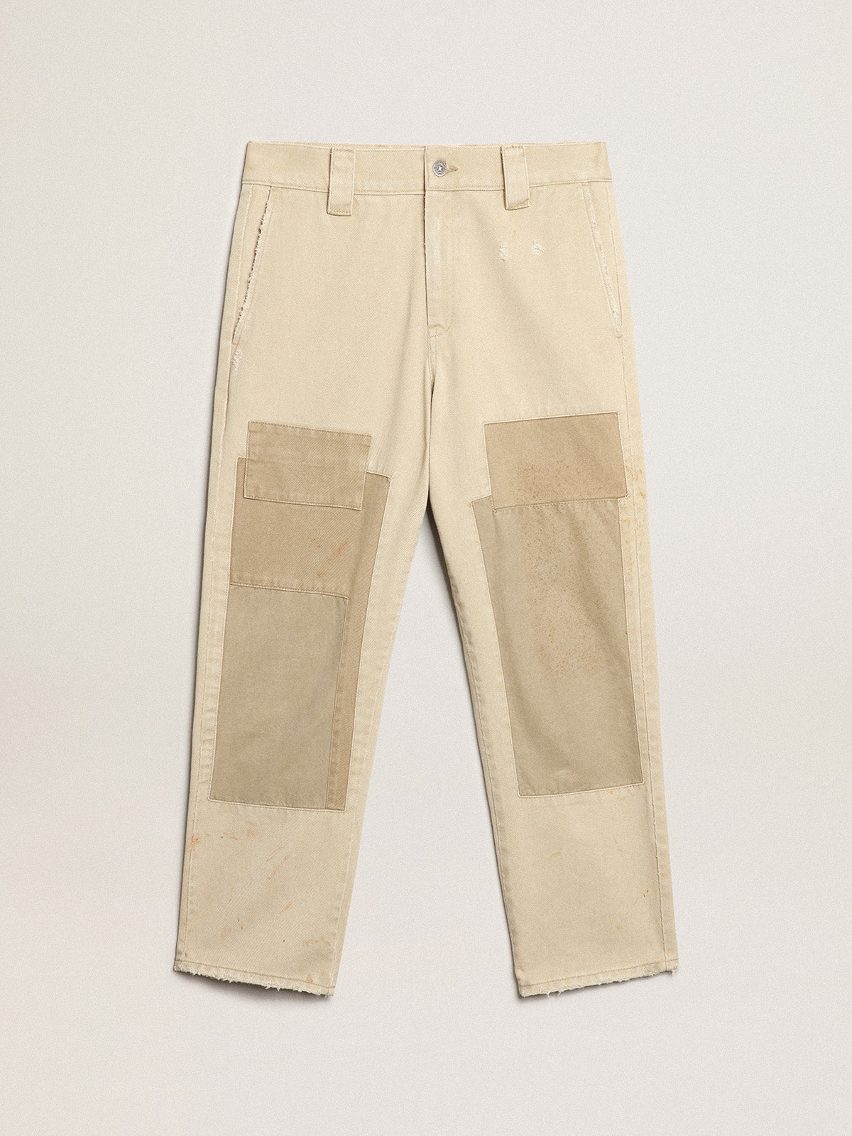 Cotton pants in beige mix| Golden Goose