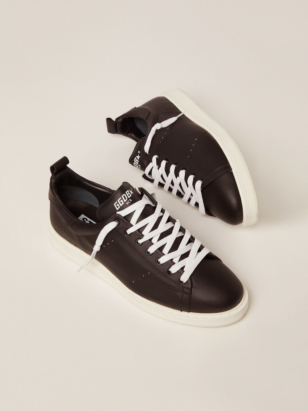Men's Starter in leather with star printed on the heel tab| Golden Goose