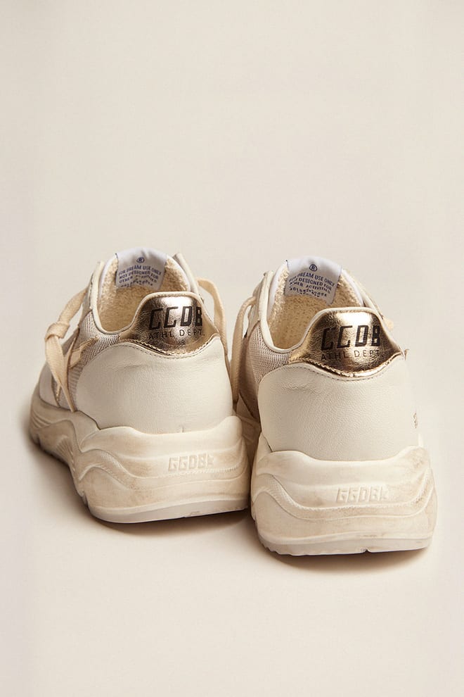 Running Sole in nappa and mesh with platinum leather star and heel tab| Golden Goose