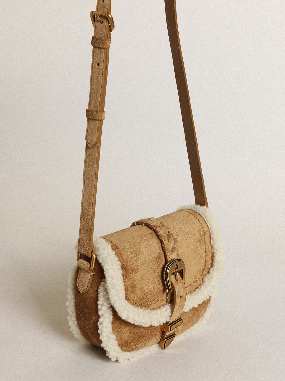 Women's Rodeo Bag in suede with shearling details| Golden Goose
