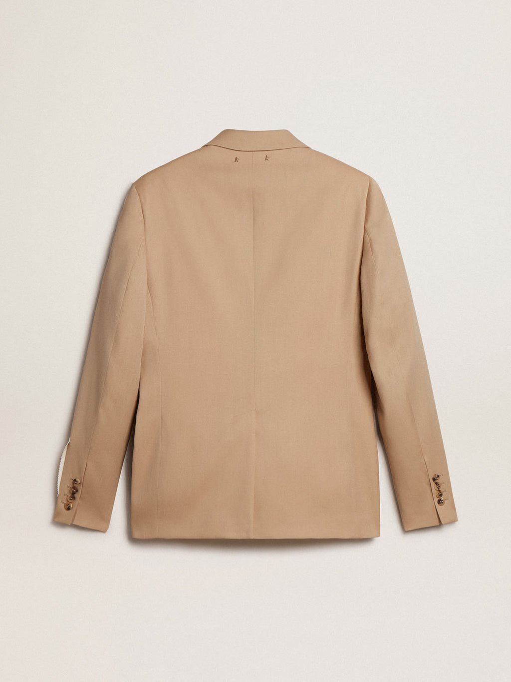 Single-breasted blazer in sand with horn buttons| Golden Goose