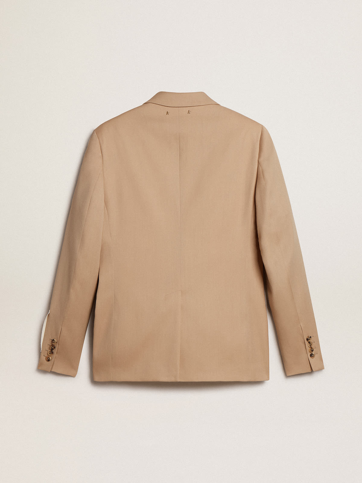 Single-breasted blazer in sand with horn buttons| Golden Goose