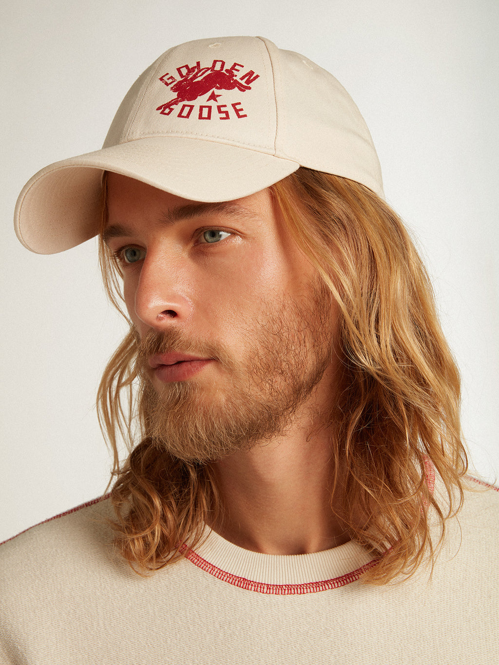 Heritage white baseball cap with CNY logo| Golden Goose