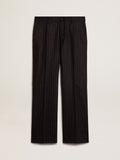 Men's pants in dark gray wool| Golden Goose