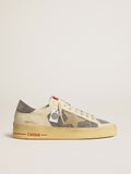 Women's Stardan in suede with sand star and silver crystal inserts| Golden Goose
