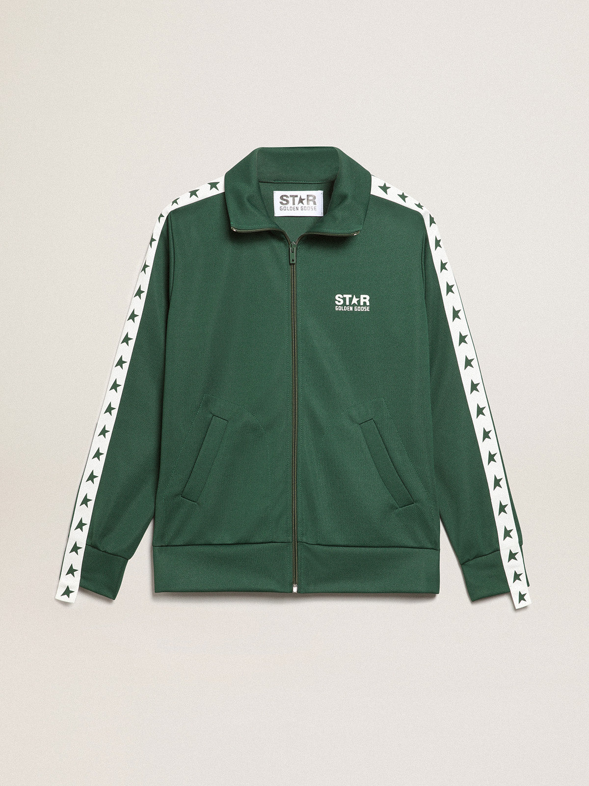 Women's bright green zipped sweatshirt| Golden Goose