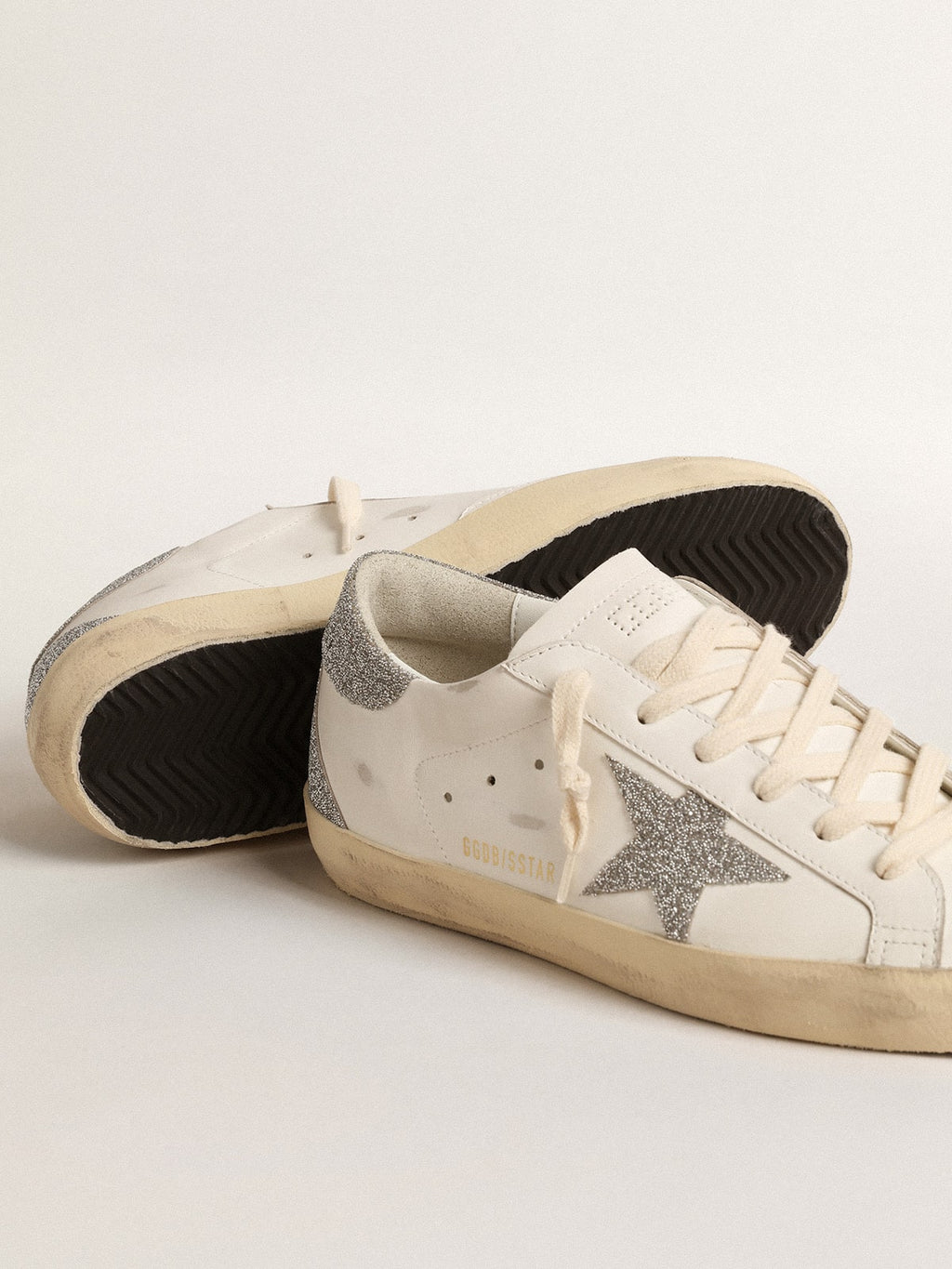 Women's Super-Star with silver Swarovski crystal star and heel tab| Golden Goose