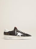 Stardan in black nubuck and mesh with gray leather star and heel tab| Golden Goose