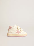 June Junior in nappa leather with old rose suede star and heel tab| Golden Goose