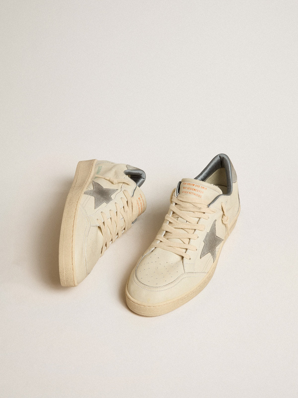 Ball Star in nappa leather with gray suede star and heel tab| Golden Goose