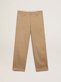 Beige khaki Golden Collection chinos| Golden Goose