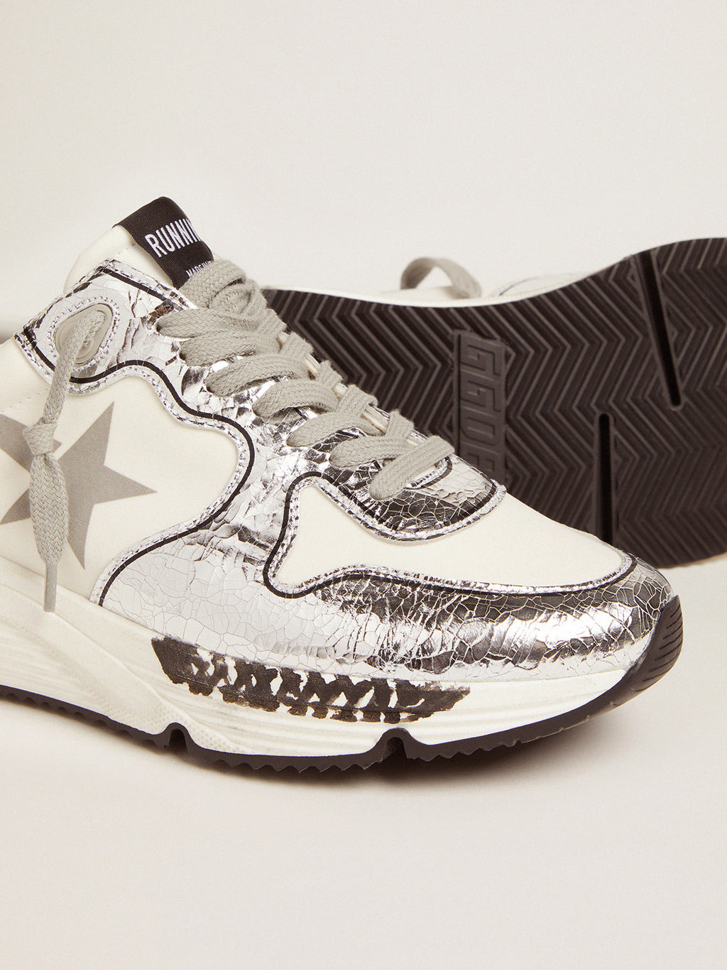 Women's Running Sole silver and white| Golden Goose