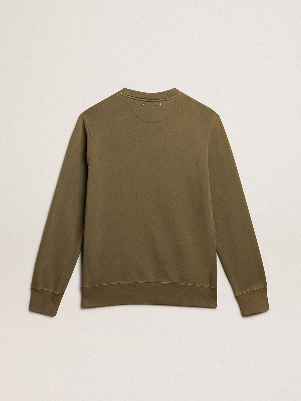 Men's olive green sweatshirt with Golden lettering| Golden Goose