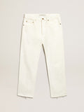 Stonewashed-effect white jeans| Golden Goose