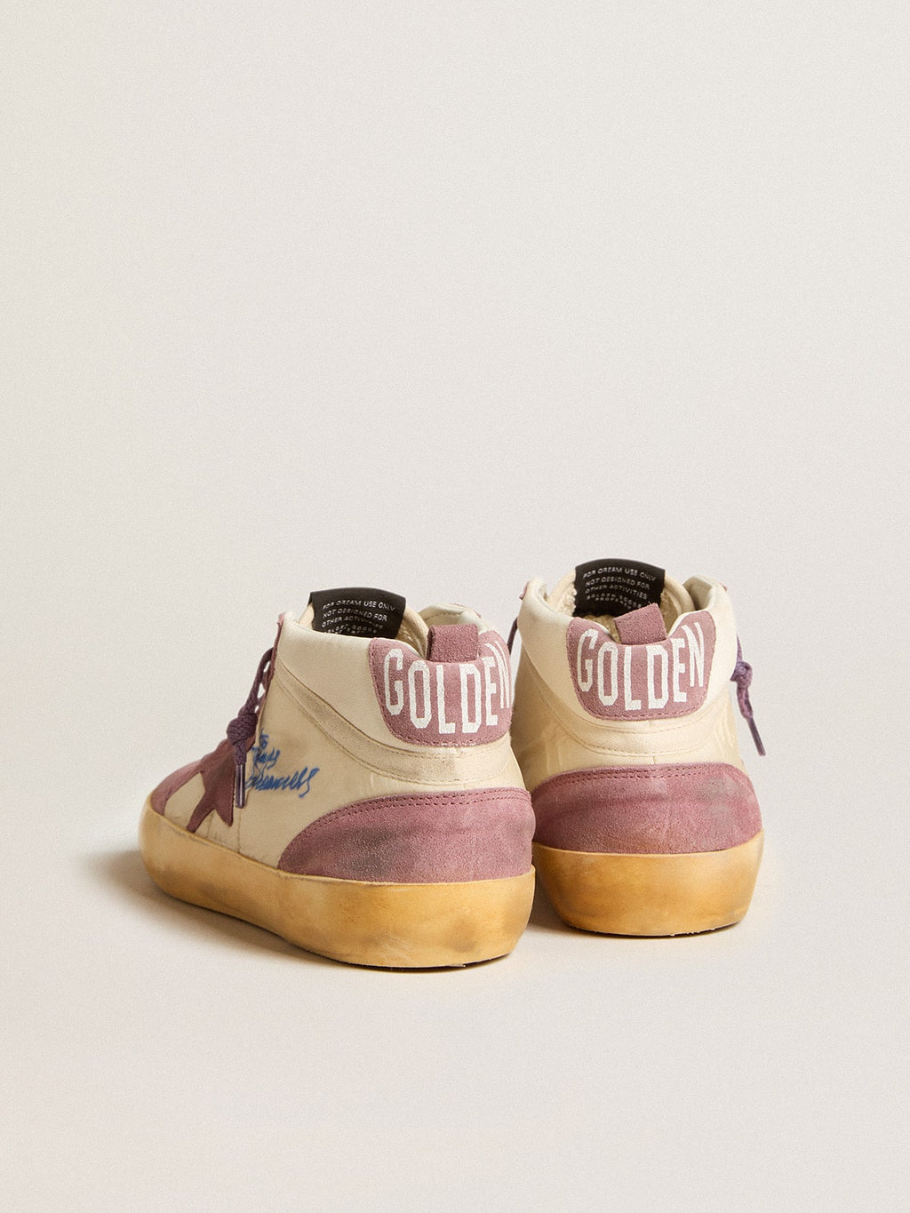 Men's Mid Star LAB in nylon and nappa with mauve suede star| Golden Goose