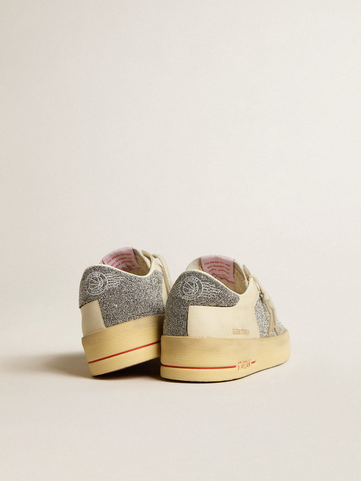 Women's Stardan in suede with sand star and silver crystal inserts| Golden Goose