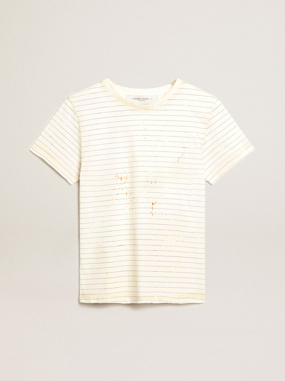White T-shirt with vintage notebook effect| Golden Goose