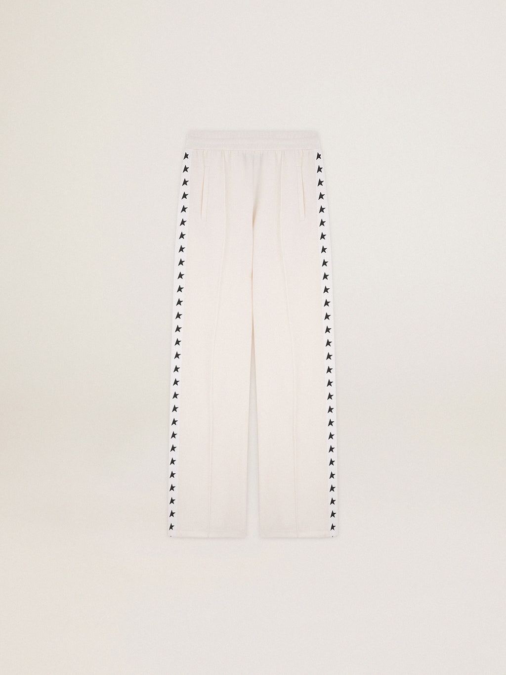 Women's white joggers with stars on the sides| Golden Goose