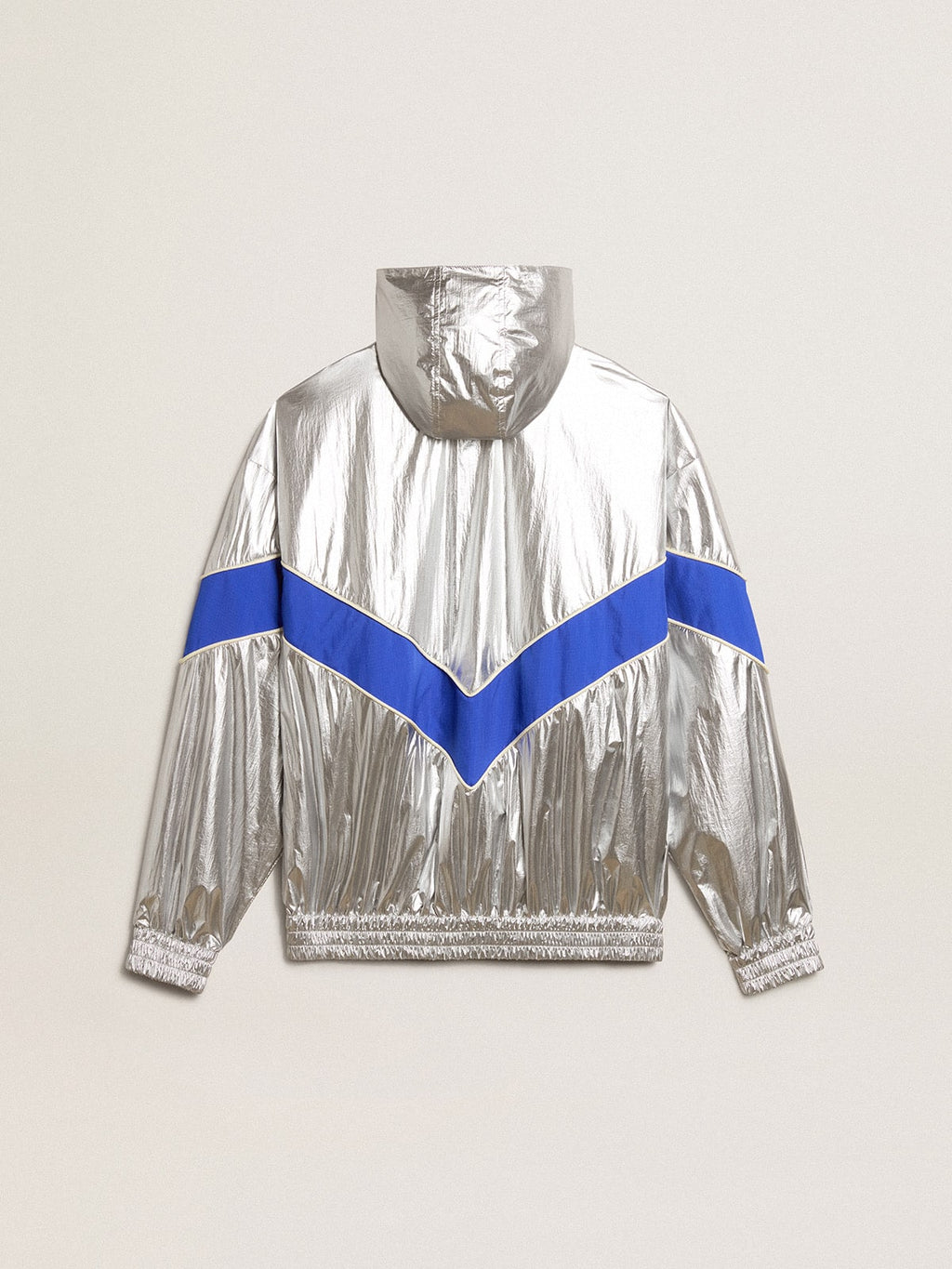 Women's windcheater in silver technical fabric| Golden Goose