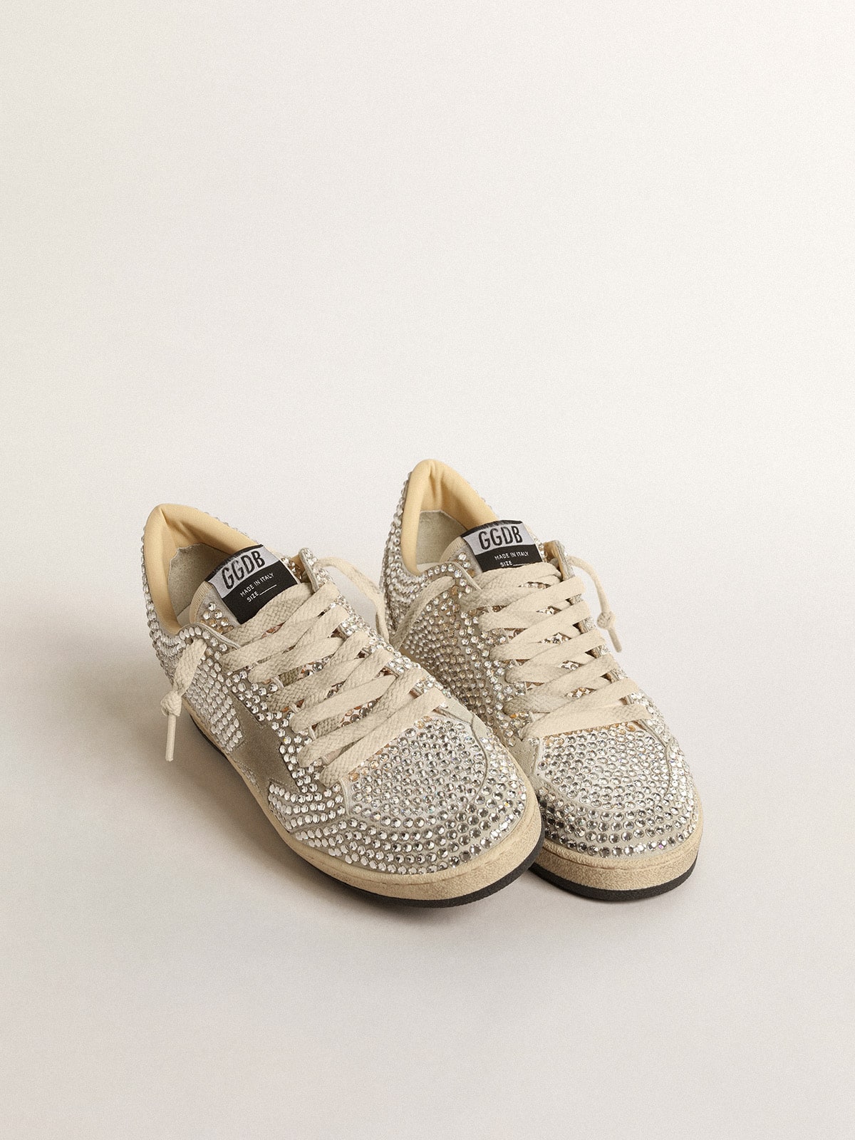 Women's Ball Star LTD with Swarovski crystals and gray suede star| Golden Goose