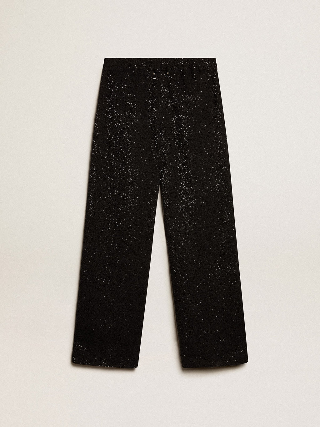 Men's black joggers in linen blend with sequins| Golden Goose