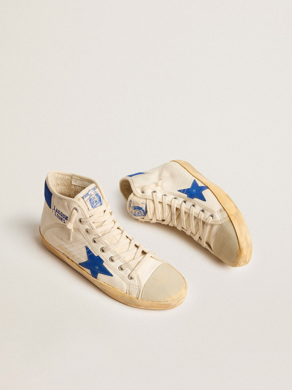 Women's Francy Penstar LAB in nappa leather with blue star and nylon heel tab| Golden Goose