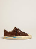 V-Star LTD sneakers in dark brown suede with tone-on-tone star| Golden Goose