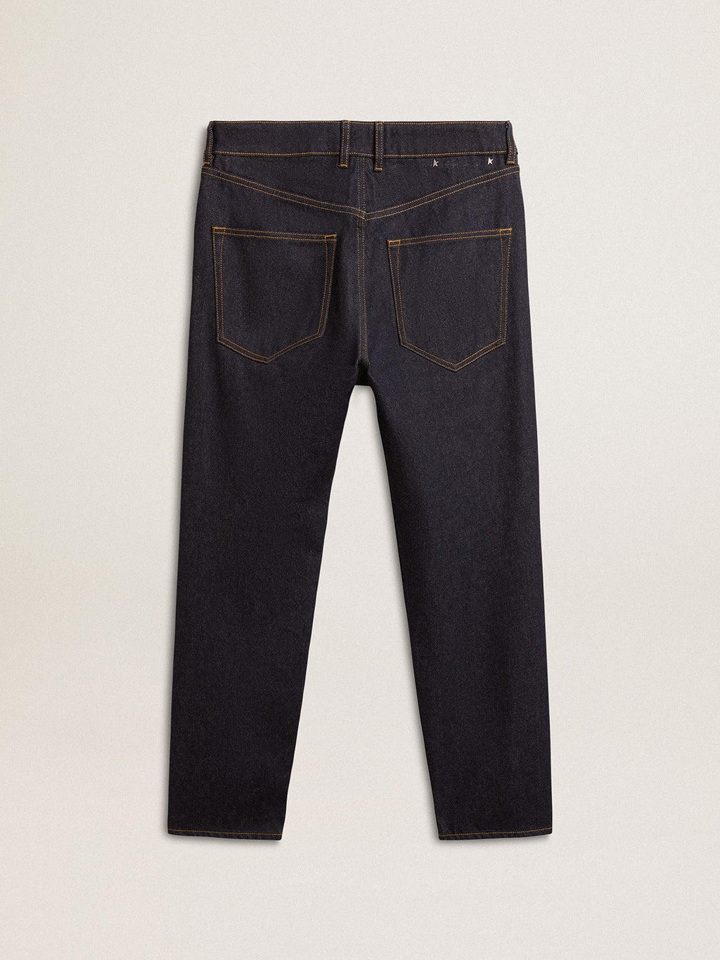 Men's dark blue jeans in one-wash denim
