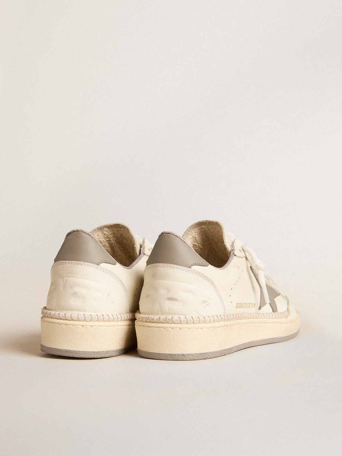 Women's Ball Star LTD with gray leather star and heel tab and stitching| Golden Goose