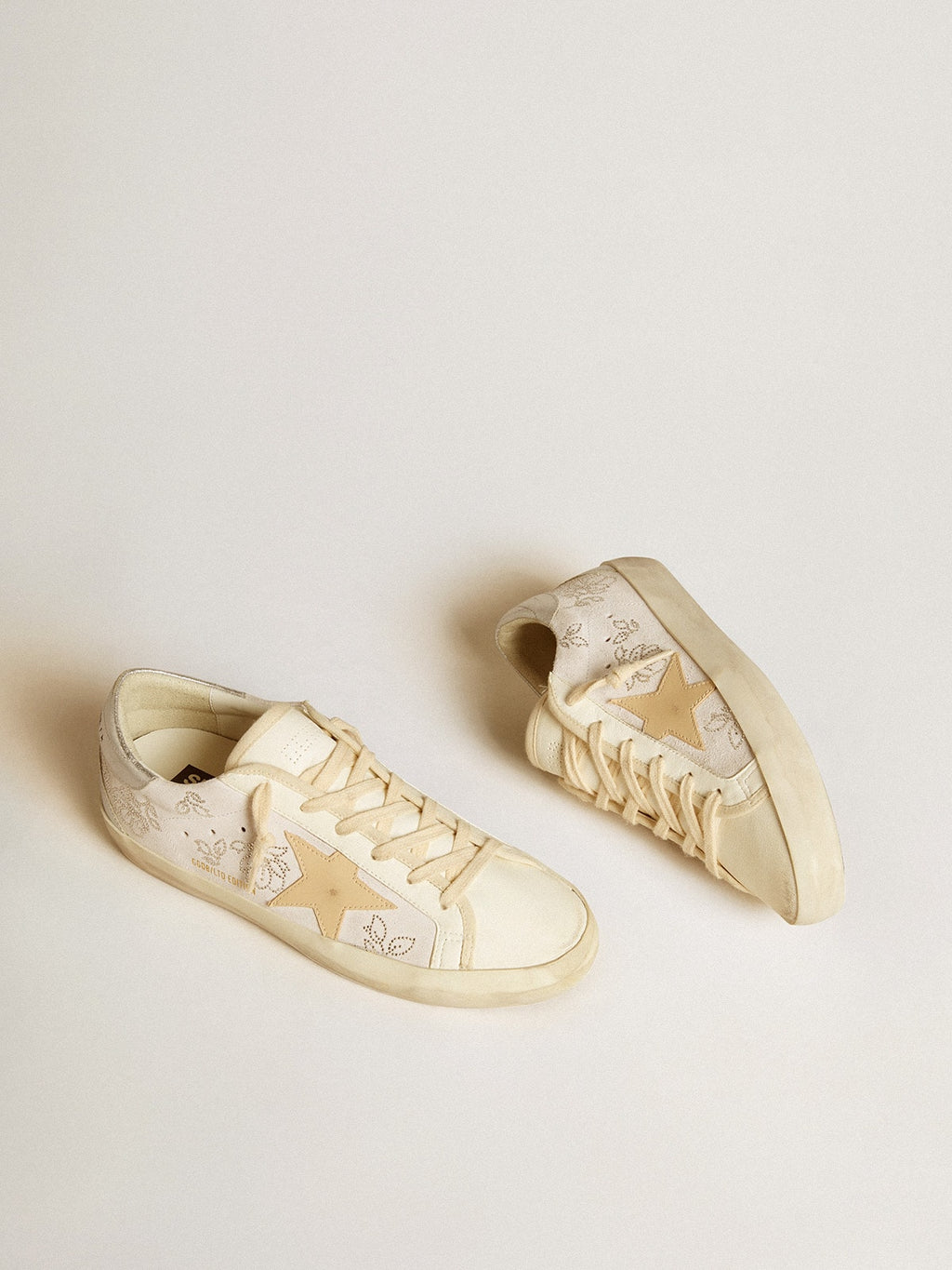 Super-Star LTD with Swarovski crystals and smoke gray leather star| Golden Goose