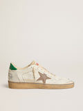 Ball Star LTD with sand mesh star and green leather heel tab| Golden Goose