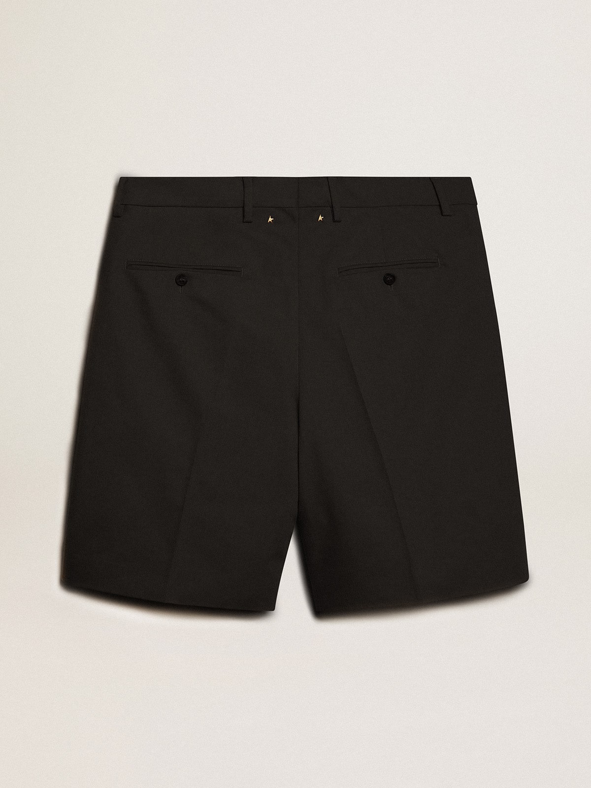 Men's Bermuda shorts in black cotton| Golden Goose