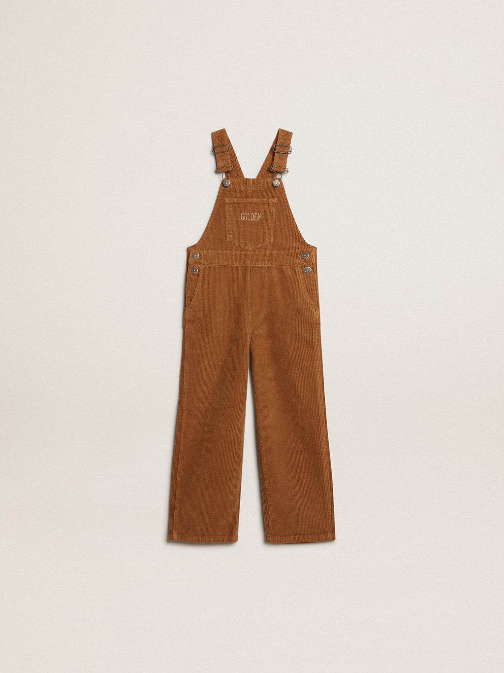 Overalls in bark-colored velvet-effect cotton| Golden Goose