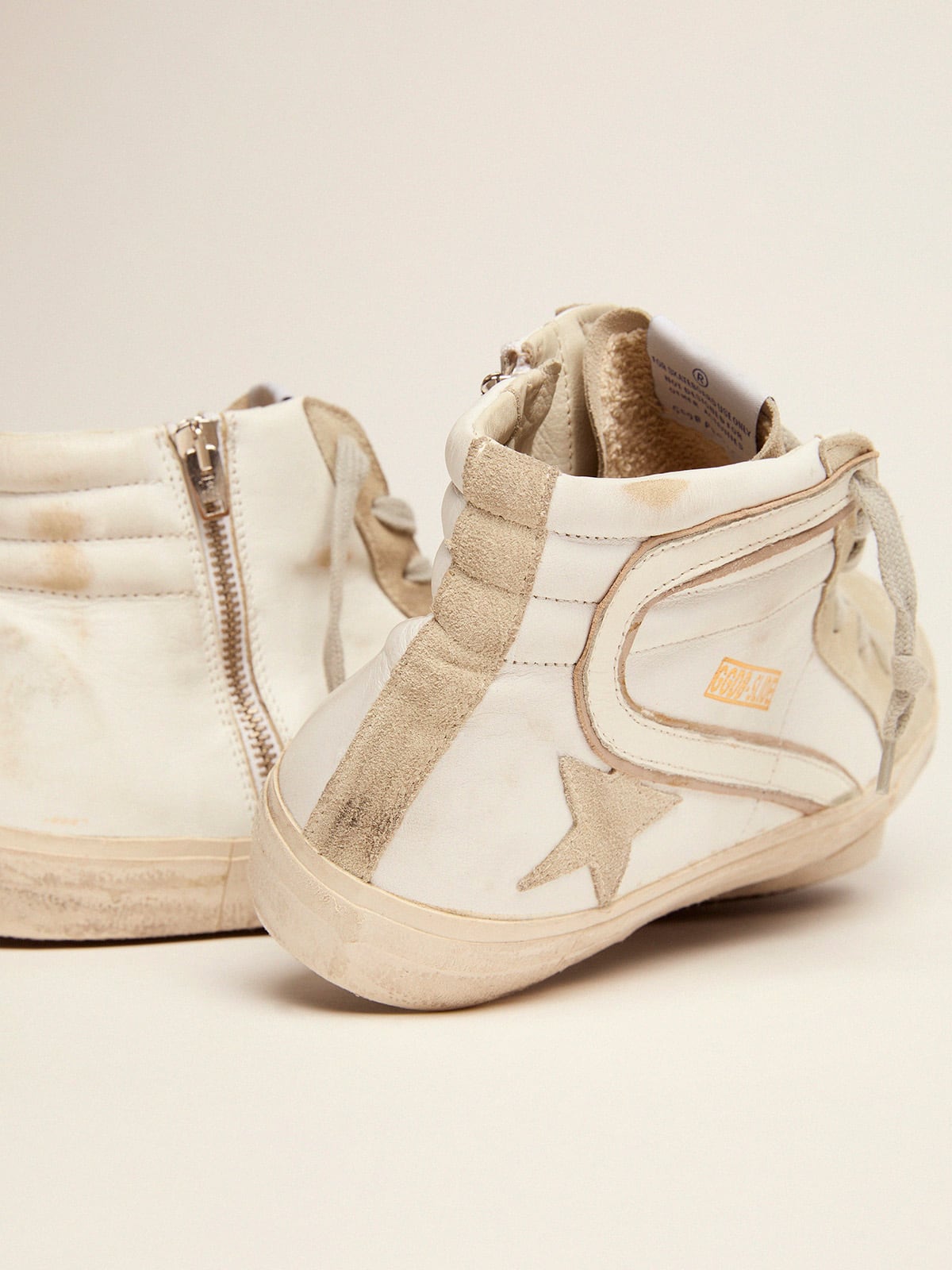 Men's Slide in leather with suede details| Golden Goose